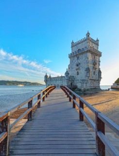 Belem Tower at sunset, Belem, Lisbon, Portugal