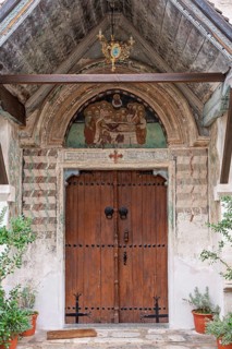 Chrysoroyiatissa Monastery, Monastery Church Entrance, Cyprus