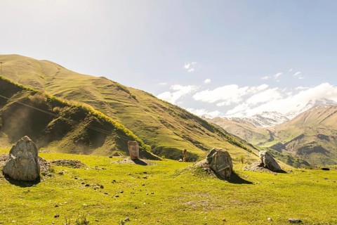 Stone artwork. Kazbegi. Georgia