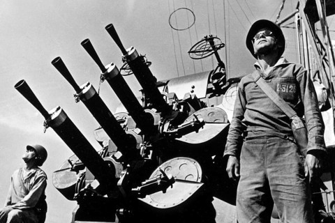 Marines on a ship, Northern Front, North Sea near Murmansk, Soviet Union, 1942