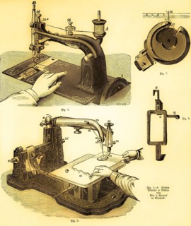 Sewing machines and how they work, machine theory, Löwe machine (4) Wheeler and Wilson system (5)