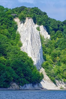 Chalk coast of the island of Rügen. The chalk rock is the Königsstuhl, a chalk rock formation in