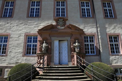 Portal on the east wing of the Baroque complex, Corvey, World Heritage Site, former Benedictine
