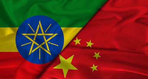 Bilateral relations between Ethiopia and China. Flag of Ethiopia and China