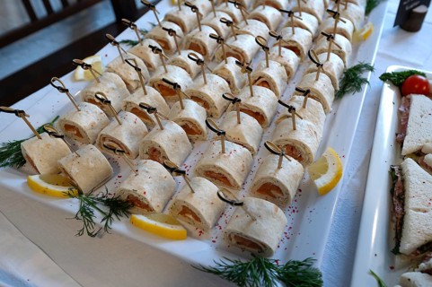 Canapés decorated on a plate, Bavaria, Germany
