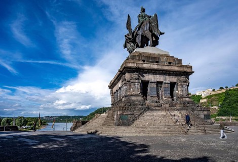 The Kaiser Wilhelm Memorial at Deutsches Eck, confluence of the Moselle with the Rhine,