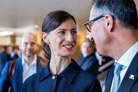 Wife Flavia Zaka, the future First Lady of the state. Cem Özdemir (Bündnis90-Die Grünen) is the new