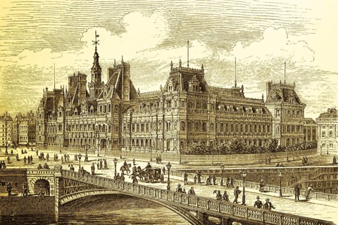 Hôtel de Ville from 1882, city hall on the Seine, Paris, 4th arrondissement, neo-Renaissance style,