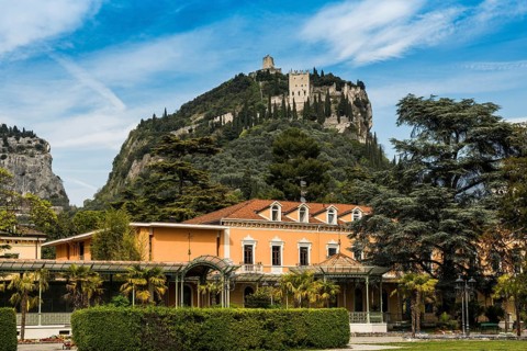 Picturesque village and medieval castle, Arco, Lake Garda, Trento, Trentino-Alto Adige, Italy