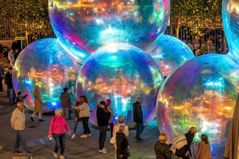 The 10th Essen Light Festival, in the city centre, second largest light art festival in Germany,