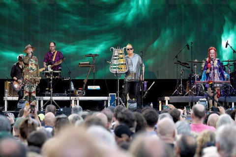 Cindy Wilson, Fred Schneider and Kate Pierson, from left to right, THE B-52s (formerly: The