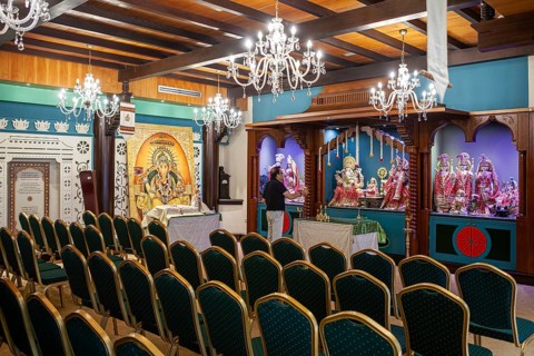 Interior in the Hindu temple, Ceuta, Spain, North Africa