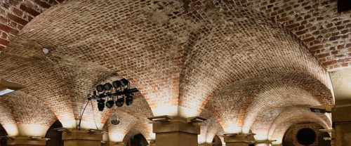 Interior view of the café in the crypt, St Martin-in-the-Fields Church, London, City of