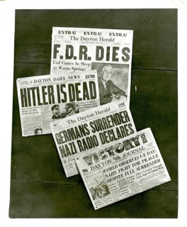 Dayton Herald, Dayton Daily News, newspapers, Ohio, distinctive headlines, death of Adolf Hitler,