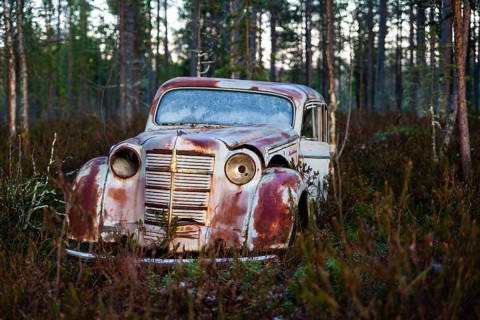 OAO Moskvich Oldtimer in Finland, Finnish Lapland, Finland