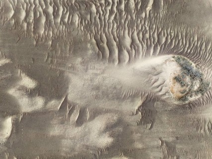 Sand patterns in the Namib Desert. Aerial view. Drone shot. Skeleton Coast, Namibia