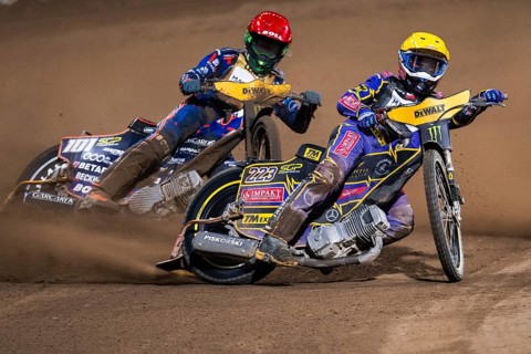 WROCLAW, POLAND - JUNE 20, 2026: DEWALT FIM Speedway GP of Poland. Speedway riders competing on