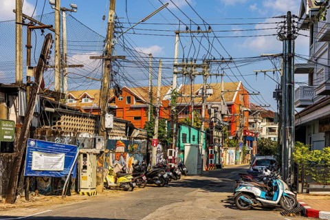 Adventurous Power Distribution, Old Town Center, Chiang Mai, Thailand