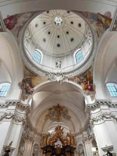 St. Salvator Cathedral in Fulda, officially High Cathedral in Fulda, interior view, central nave