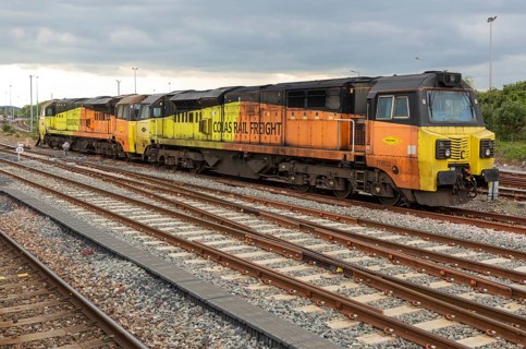 Colas Rail Freight Class 70 diesel locomotive 70802, Westbury, Wiltshire, England, UK