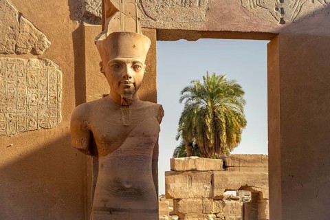 Statue of Amun in the Karnak Temple in Karnak near Luxor, Egypt