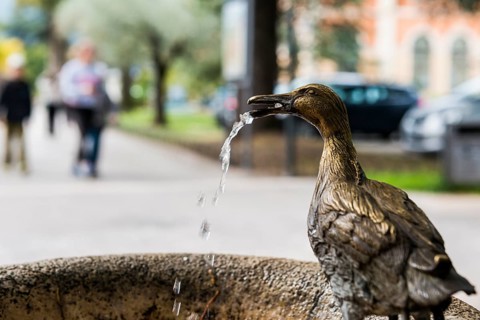 Drinking water fountain, Arco, Garda Lake, Lago di Garda, Trento, Trentino-Alto Adige, Italy