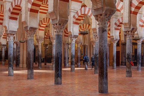 Mezquita Catedral de Córdoba, Córdoba Cathedral Mosque, Bethalle with Columns and Horseshoe Arches,