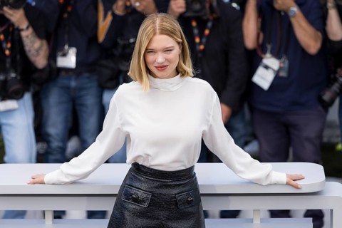 Léa Seydoux at the Gentle Monster photocall at the Palais des Festivals et des Congrès during the