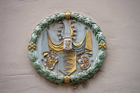 Coat of arms of the oldest patrician family Ebner von Eschenbachder, mentioned in 1251, affixed to