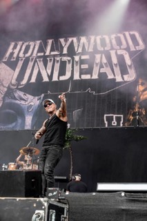 Daniel Murillo, singer of Hollywood Undead live at Rock im Park on Zeppelin Field in Nuremberg on