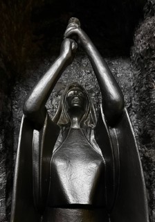 Saint Barbara sculpture by Detlef Wölfel, exhibition mine, German Mining Museum, Bochum, Ruhr