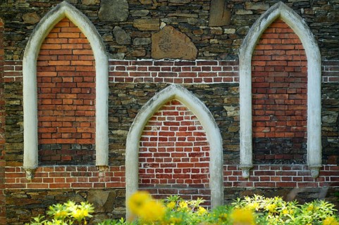 Facade, brick façade, bricks, former cowshed, Wörlitzer Park, Wörlitzer Anlagen, Wörlitz,