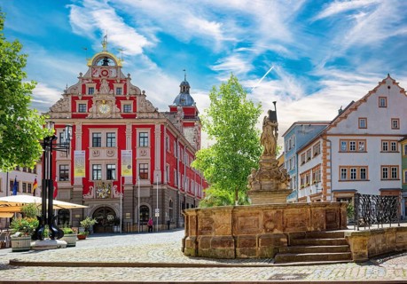 Gothaer Altes Rathaus and Schellenbrunnen, historic, heritage-protected building, Renaissance, main