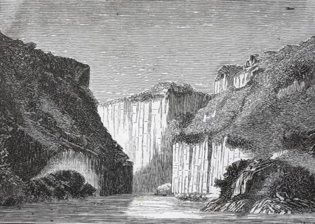 Kazan Gorge, which is part of the Danube Breakthrough Valleys, known as the Iron Gate on the border