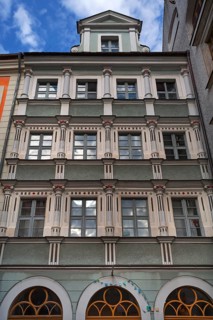Late Renaissance house façade, Peterstraße, Görlitz, Upper Lusatia, Saxony, Germany