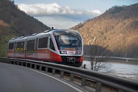 Austrian suburban railway, railway line on the Danube, Austria