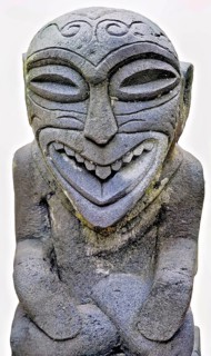 Tiki statue on Bora Bora, French Polynesia