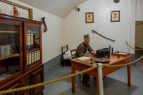 Administration bureau inside Fort Eben-Emael, Belgian WW2 fortress neutralized by German