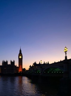 Night view, Thames, Westminster Bridge, Houses of Parliament, Elizabeth Tower, Tower with Big Ben