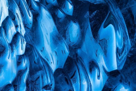 Structures in glacial ice, ice cave, glaciers, Vatnajökull, winter, Iceland, Scandinavia