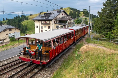 Vitznau Rigi Railway historical presentation car 1902, Rigi Staffel, Arth, Switzerland