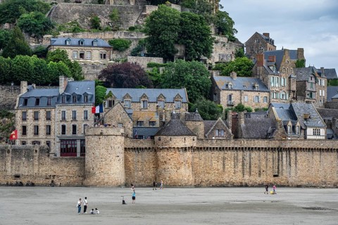 Southeast fortification walls and residential buildings, detailed view of the historic monastery