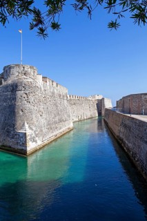 San Felipe moat and the Flag's bastion in the Royal walls ensemble of Ceuta, Spain, North Africa