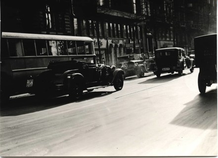 Berlin, Mitte, traffic, classic car, bus, convertible, twenties, A busy street with vintage cars