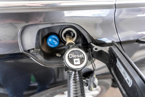 Car refueling, diesel fuel tap, gas pump