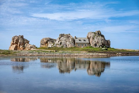 Idyllic stone house, Castel Meur also Maison du Gouffre, a tourist attraction in Brittany built in