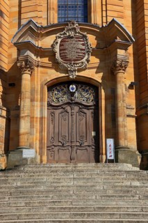 Western main portal of the Vierzehnheiligen Basilica, Bad Staffelstein, Lichtenfels district, Upper