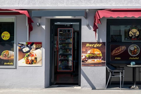 Symbolic photo of snack shop pizza, burger and kebab, Goldau, Switzerland