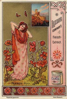 Picture series The colors, red, woman in a field with poppy, picture of love, digitally restored