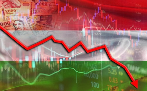 Jamaica financial fall on economy market. Jamaican financial crisis on economic graph